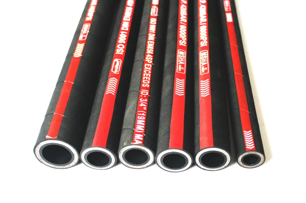 SAE 100 R15 Four or Six High Tensile Steel Wire Spiral Hydraulic Hose with Msha