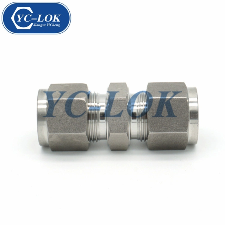 Swagelok Type Stainless Steel Compression Connector Straight Union Tube Fittings for Hydraulic Parts Instrumentation with Double Ferrule Set