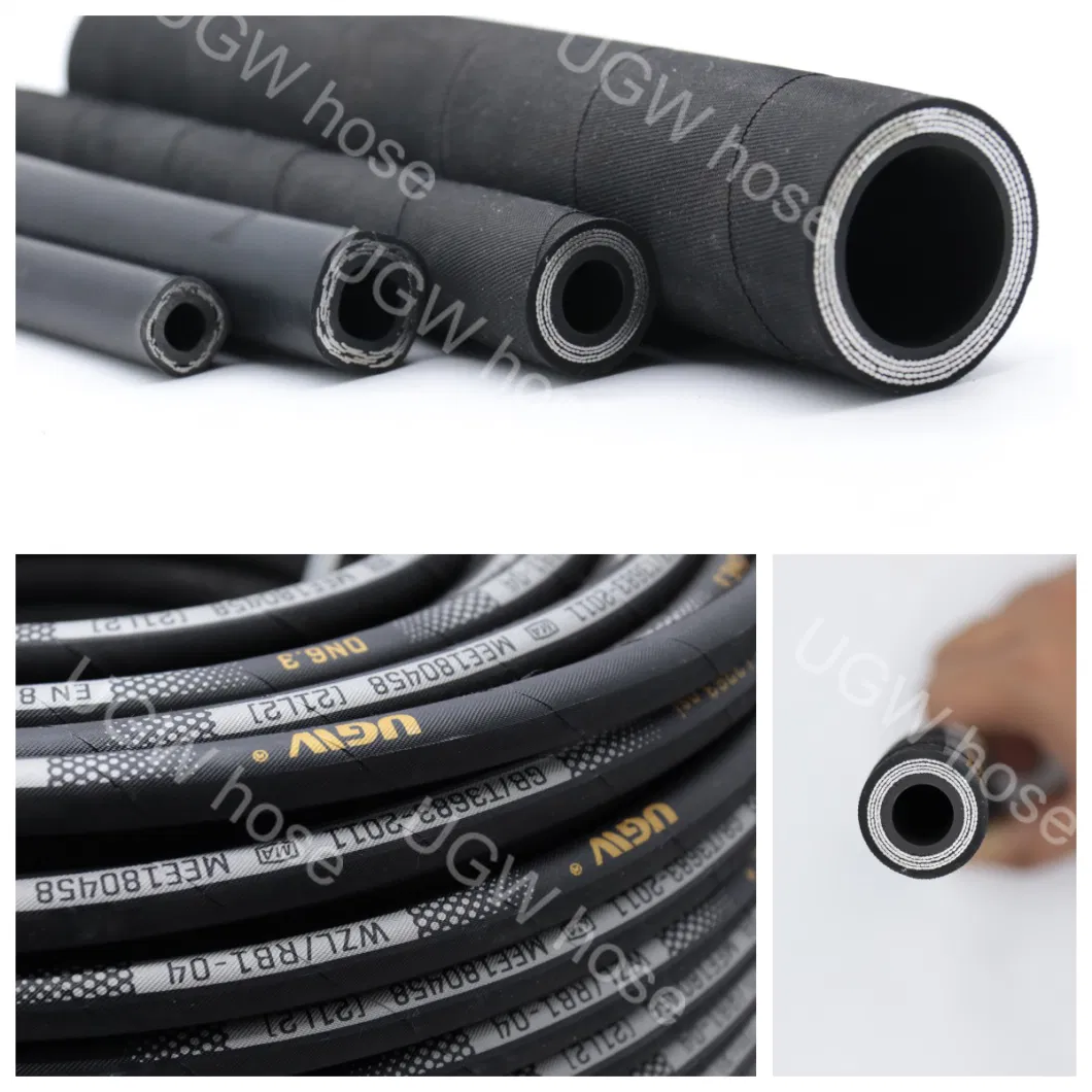 Hot Direct Sale High Pressure Hydraulic Rubber Hose DIN En 856 4sp/4sh with Fittings From Ugw Hose Factory