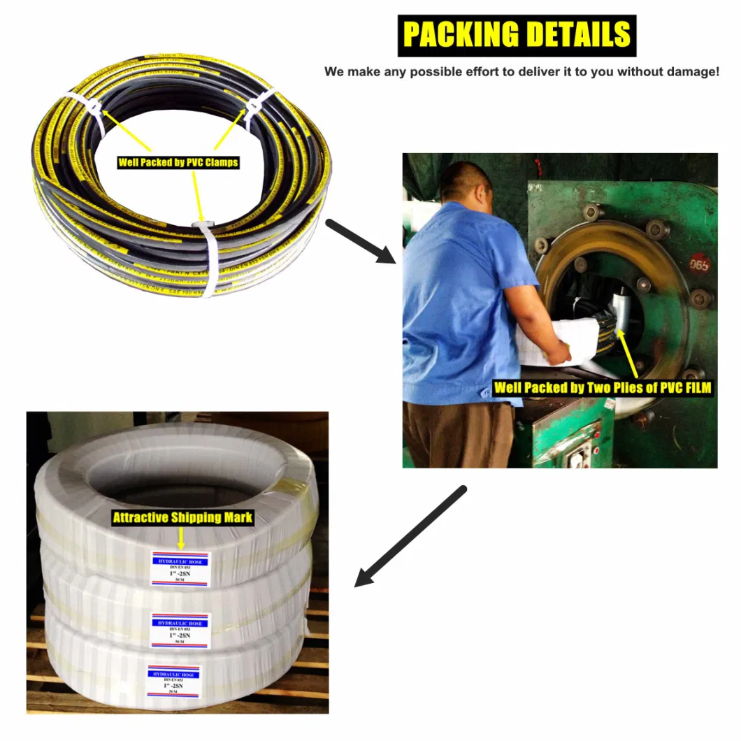 High Pressure Hydraulic Rubber Hose Wire Braided Spiral Flexible Rubber Oil Hose