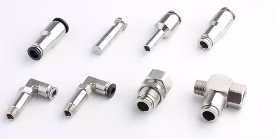 Xhnotion Push to Connector Stainless Steel Metal Sleeve Union Elbow Pneumatic Air Push in Fitting