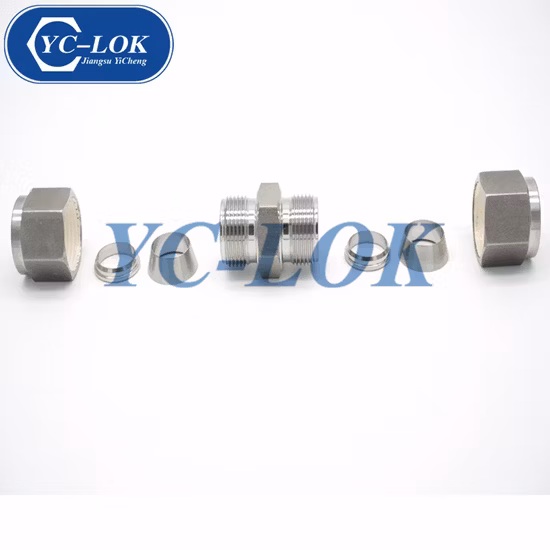 Swagelok Type Stainless Steel Compression Connector Straight Union Tube Fittings for Hydraulic Parts Instrumentation with Double Ferrule Set